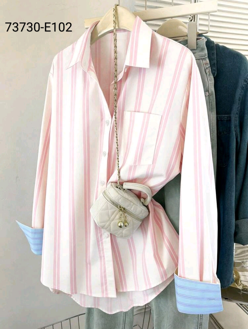 Camisa con Estampado de Rayas 73730-E102